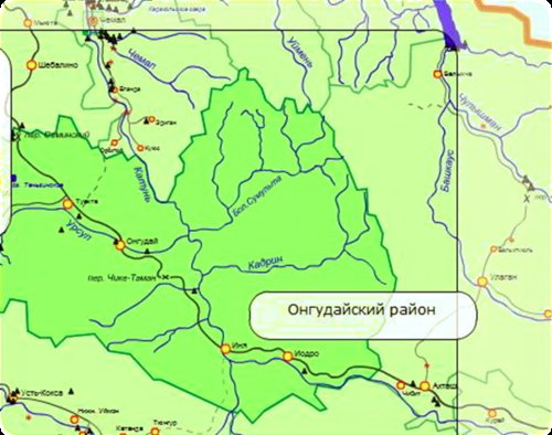 Карта Онгудайского района